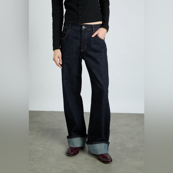 Damson Madder Denim - Damson Madder Italian Selvedge Sylvie Jeans With Turn Up